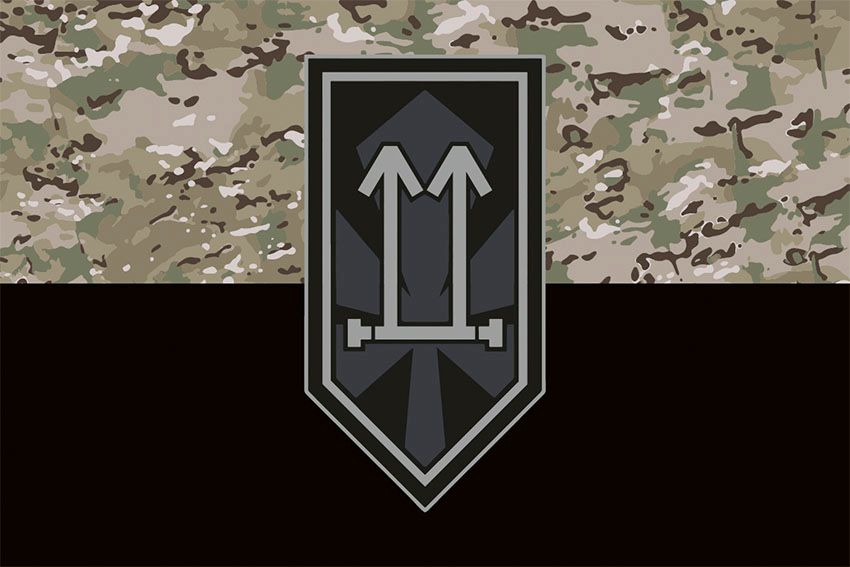 Прапор 2 штурмового батальйону 3 ОШБр (2 ШБ 3 ОШБр) ЗСУ камуфляж чорний