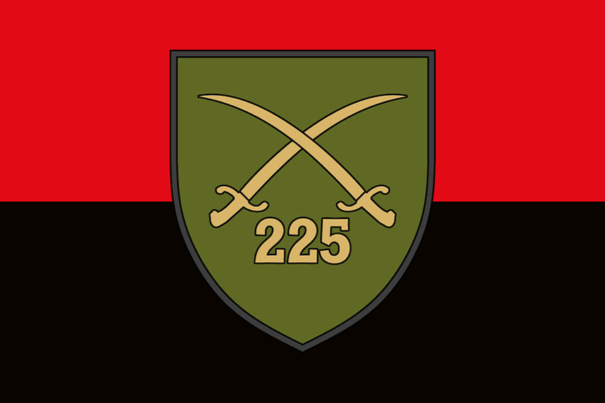 Прапор 225 окремого штурмового батальйону (225 ОШБ) СВ ЗСУ червоно чорний