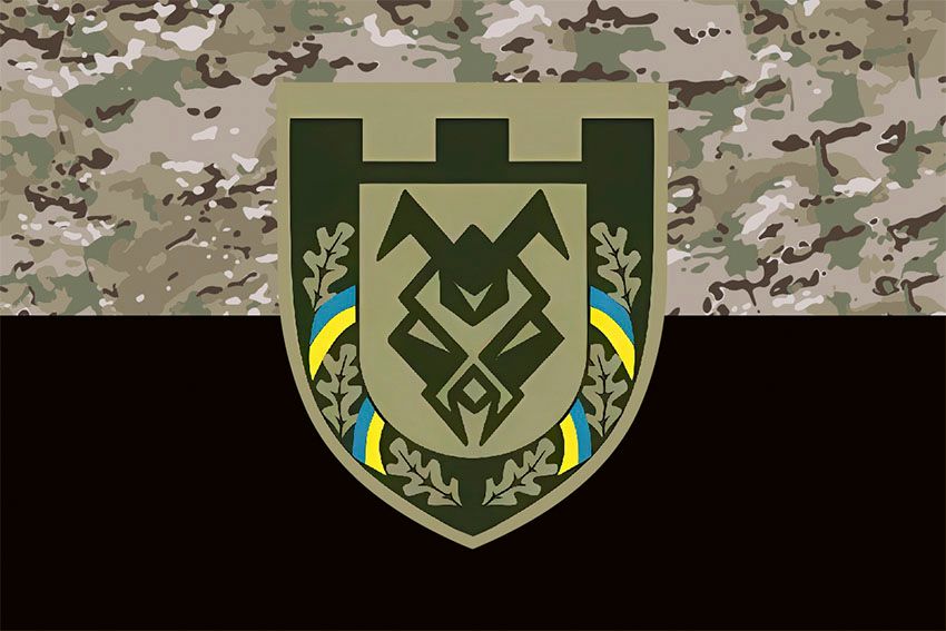 Прапор 230 окремого батальйону 128 ОБрТрО «Дике поле» (230 ОБ 128 ОБрТрО) ЗСУ камуфляж чорний