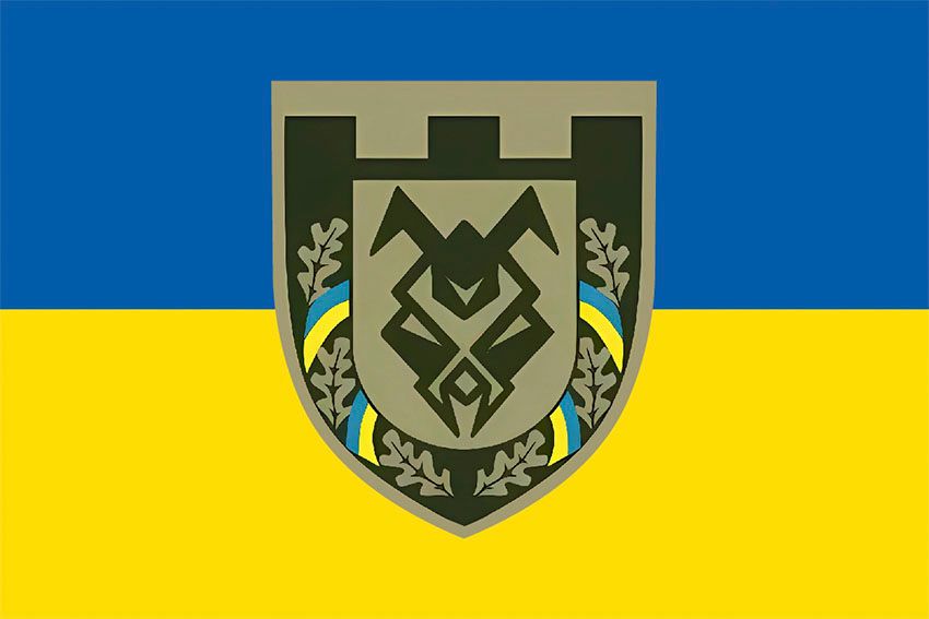 Прапор 230 окремого батальйону 128 ОБрТрО «Дике поле» (230 ОБ 128 ОБрТрО) ЗСУ синьо жовтий