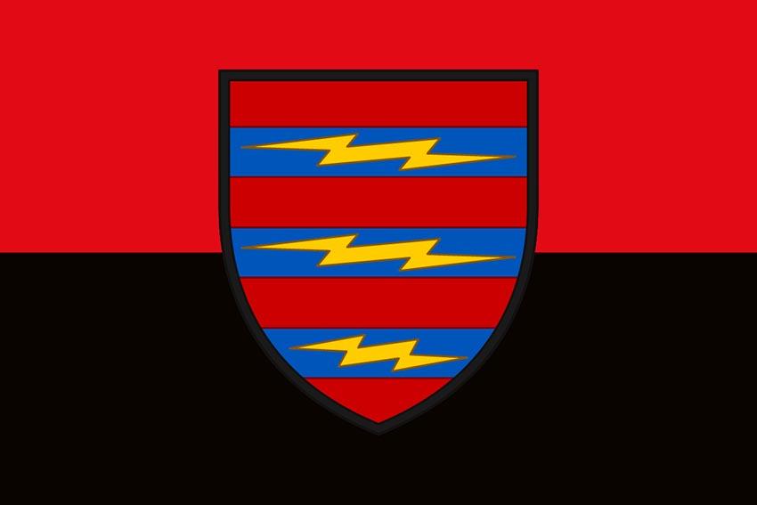 Прапор 3 окремої бригади зв’язку (3 ОБрЗ) ЗСУ червоно чорний