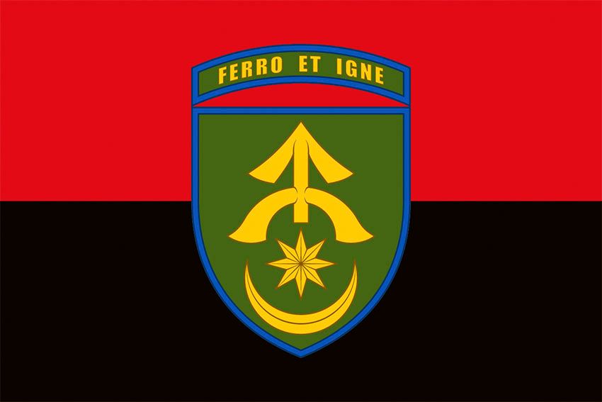 Прапор 31 окремої механізованої бригади (31 ОМБр) СВ ЗСУ червоно чорний