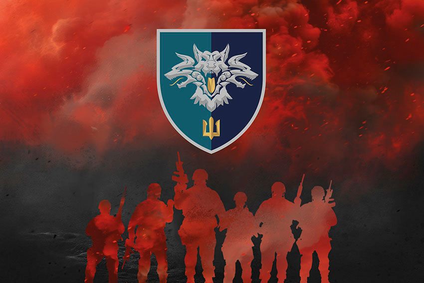 Прапор 38 окремої бригади морської піхоти (38 ОБрМП) ВМС України Воїни світла червоно чорний