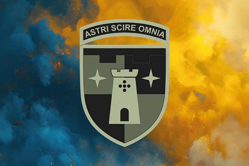 Прапор 411 окремого батальйону ударних БпАК «Яструби» (411 ОБ БпАК) ЗСУ синьо жовтий світанок