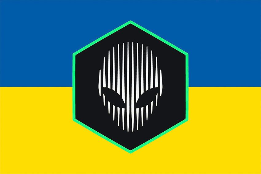 Прапор 412 окремого полку безпілотних систем «NEMESIS» (412 ОП БпС) ЗСУ синьо жовтий