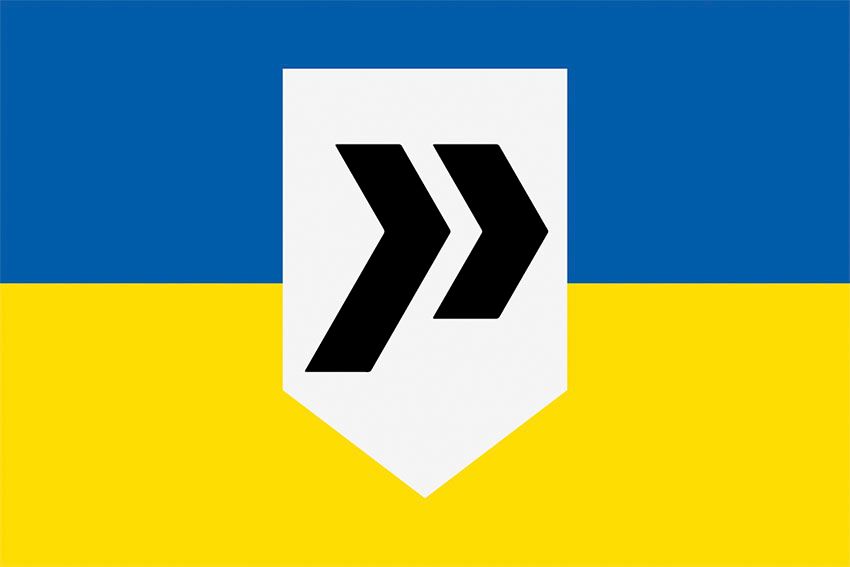 Прапор 413 окремого батальйону безпілотних систем «Рейд» (413 ОБ БпС) ЗСУ синьо жовтий