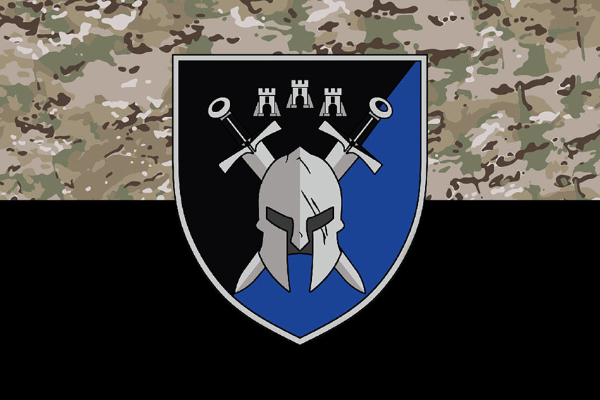 Прапор 42 окремої механізованої бригади (42 ОМБр) СВ ЗСУ камуфляж чорний