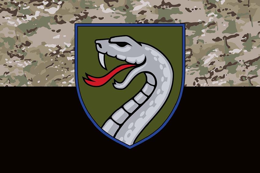 Прапор 61 окремої механізованої Степової бригади (61 ОМБр) СВ ЗСУ камуфляж чорний