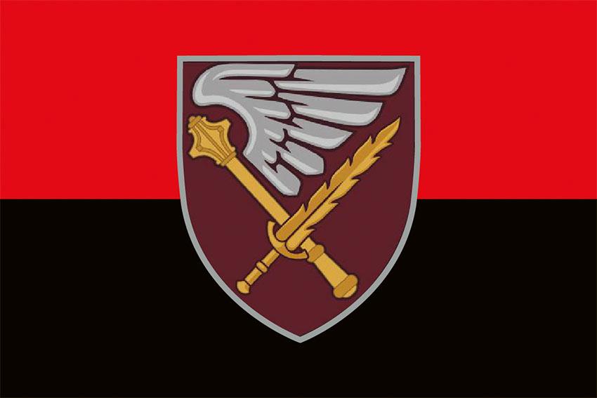 Прапор 7 десантно штурмового корпусу ДШВ ЗСУ червоно чорний