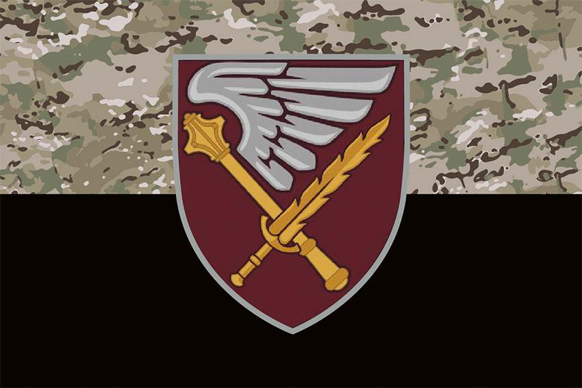 Прапор 7 десантно штурмового корпусу ДШВ ЗСУ камуфляж чорний