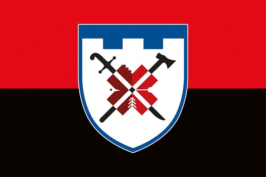 Прапор 78 окремого батальйону тероборони (78 ОБТрО) ЗСУ червоно чорний