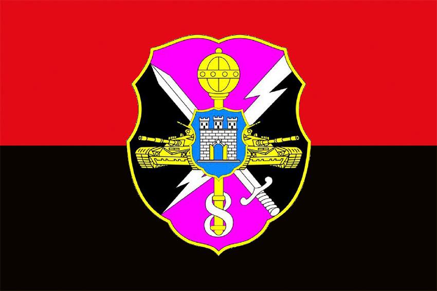 Прапор 8 армiйського корпусу СВ ЗСУ червоно чорний