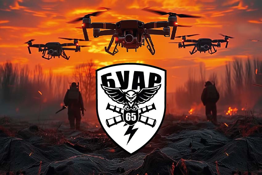 Прапор Артилерійської Розвідки БУАР 65 ОМБр ЗСУ дрони