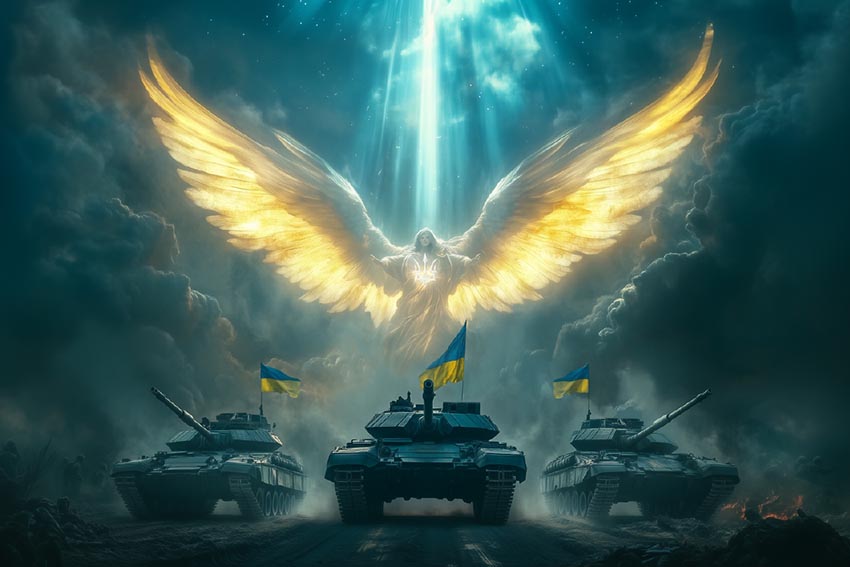 Прапор Янгол ЗСУ синій