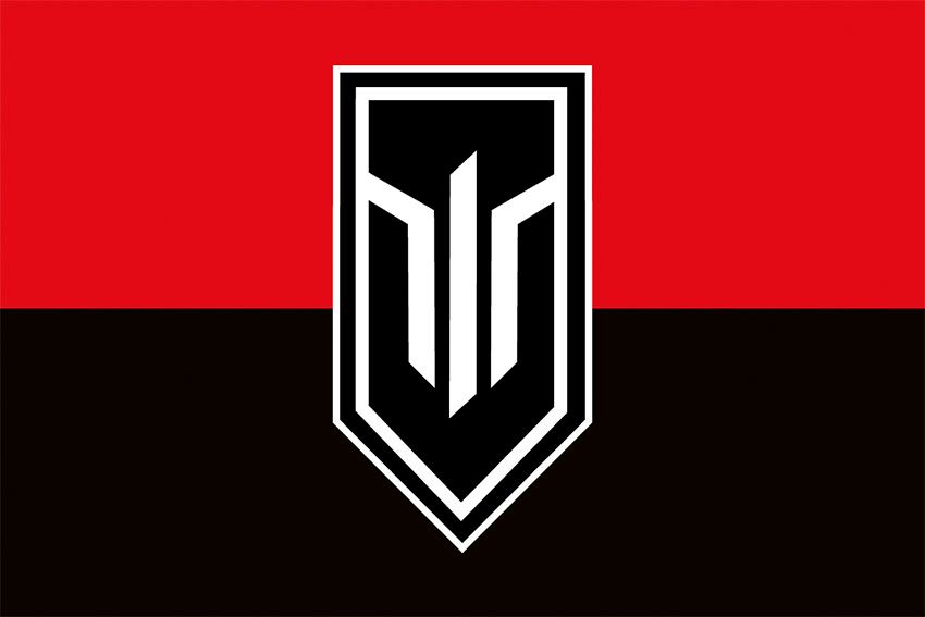 Прапор батальйону безпілотних систем 3 ОШБр ЗСУ червоно чорний