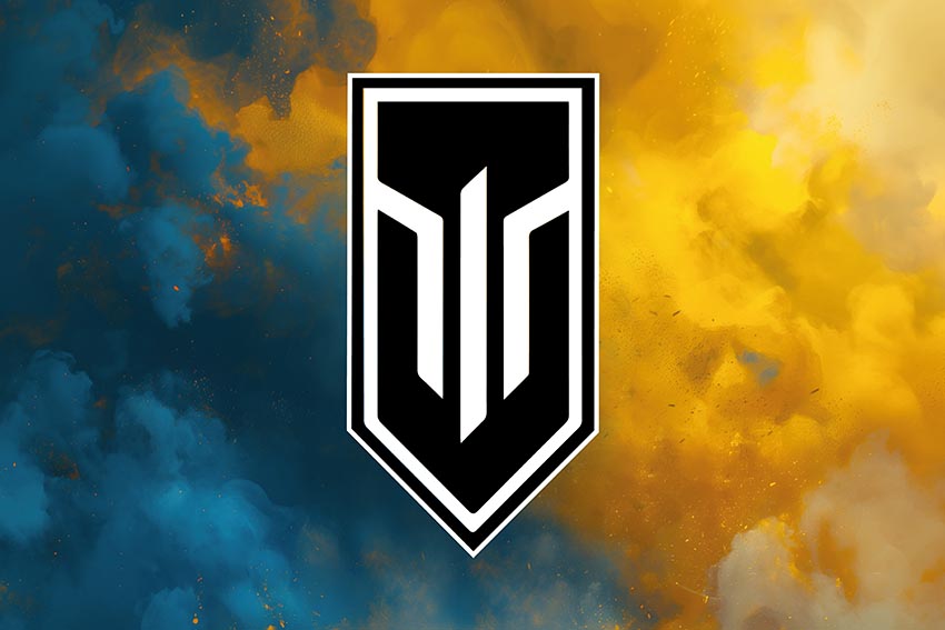 Прапор батальйону безпілотних систем 3 ОШБр ЗСУ синьо жовтий світанок