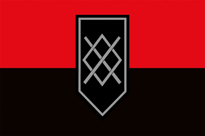 Прапор окремого взводу снайперів «GAR» 3 ОШБр ЗСУ червоно чорний