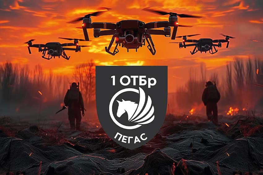 Прапор роти ударних БПЛА 1 ОТБр Сіверської ЗСУ дрони