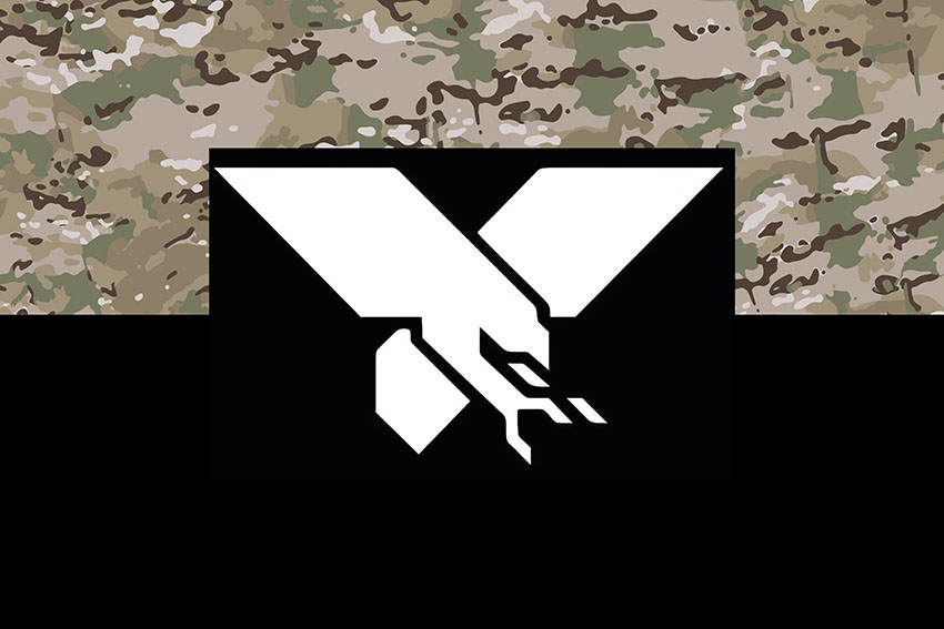 Прапор роти ударних БПЛА 100 ОБрТрО ЗСУ камуфляж чорний