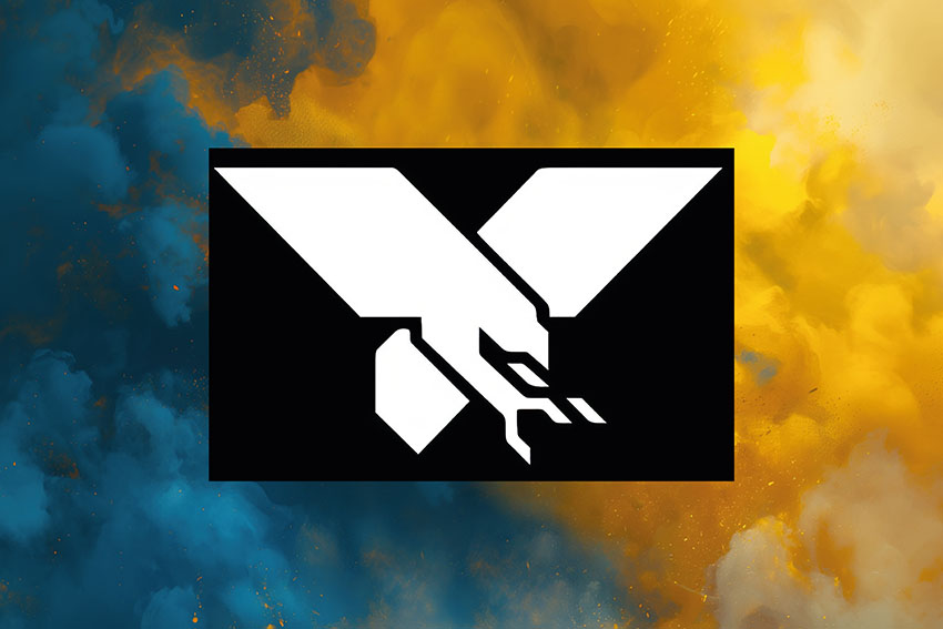 Прапор роти ударних БПЛА 100 ОБрТрО ЗСУ синьо жовтий світанок