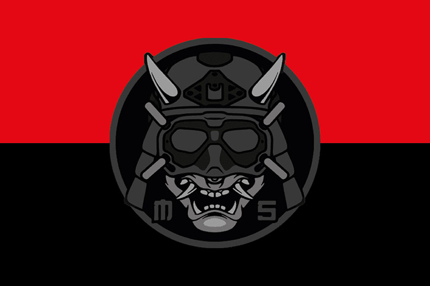 Прапор роти ударних БПЛА 109 ОБрТрО ЗСУ червоно чорний