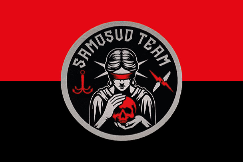 Прапор роти ударних БПЛА 11 бригади імені Михайла Грушевського НГУ червоно чорний