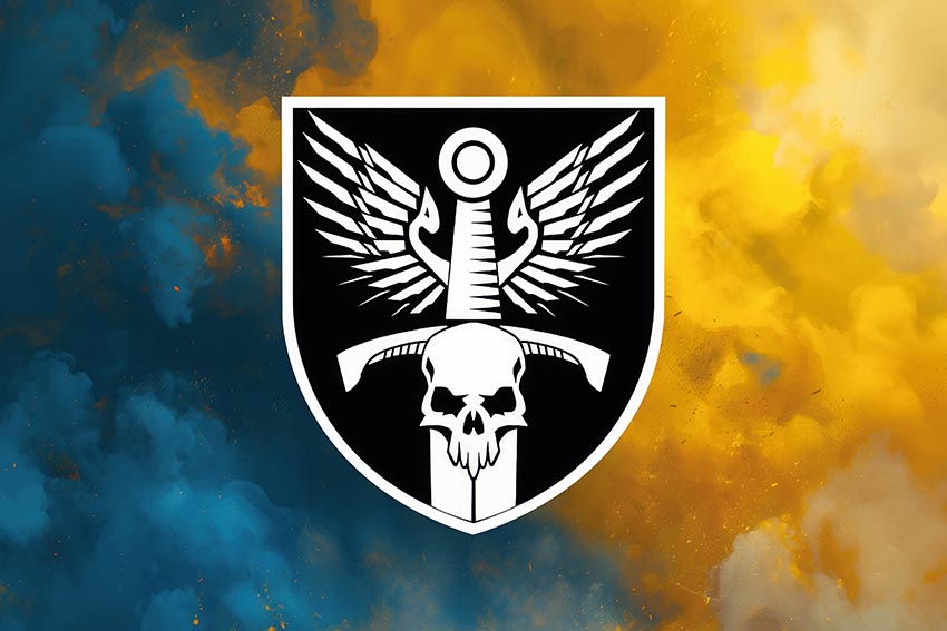 Прапор роти ударних БПЛА 33 ОМБр ЗСУ синьо жовтий світанок