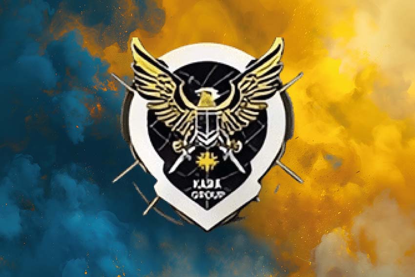 Прапор роти ударних БПЛА 63 ОМБр СВ ЗСУ синьо жовтий світанок