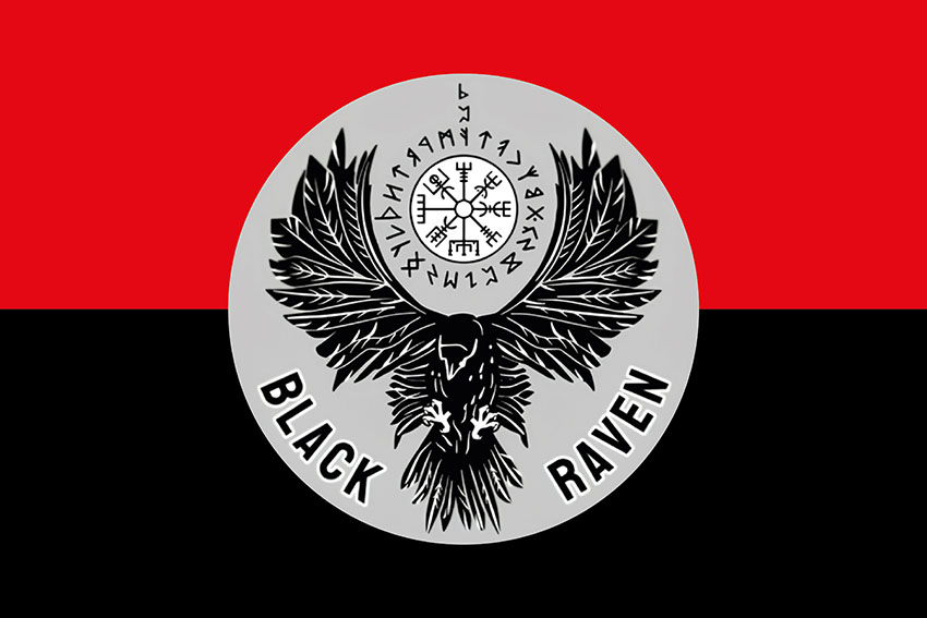 Прапор роти ударних БПЛА 93 ОМБр «Холодний Яр» ЗСУ червоно чорний