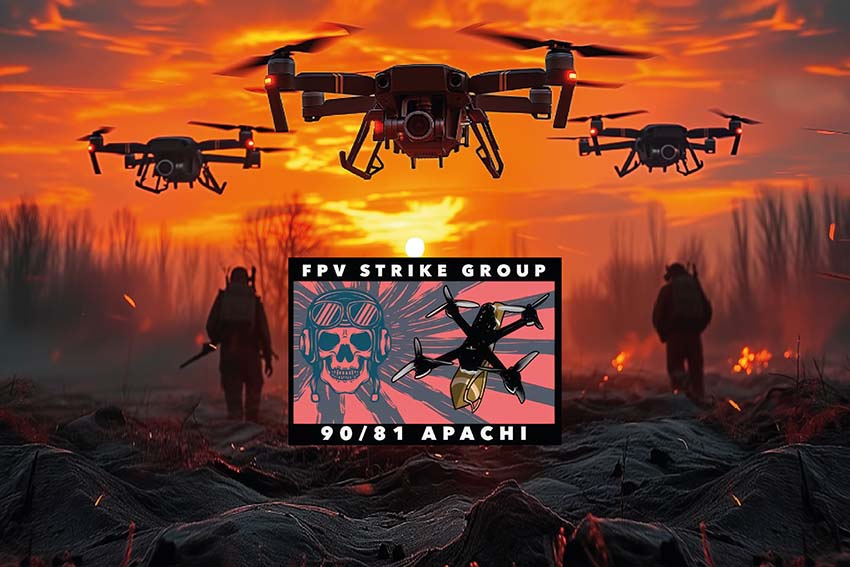 Прапор роти ударних БПЛА «Apachi» 90 ОАеМБ 81 ОАеМБр Слобожанської ДШВ ЗСУ дрони