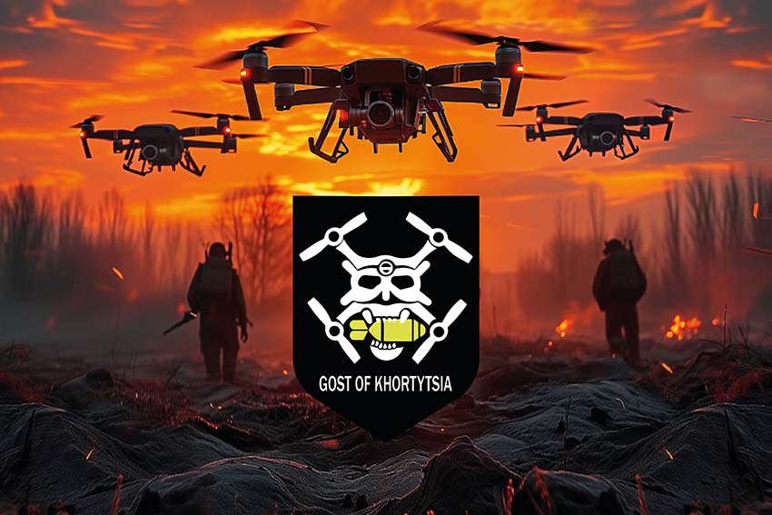 Прапор роти ударних та розвідувальних БПЛА 15 БрОП «Кара Даг» імені Богдана Завади НГУ дрони