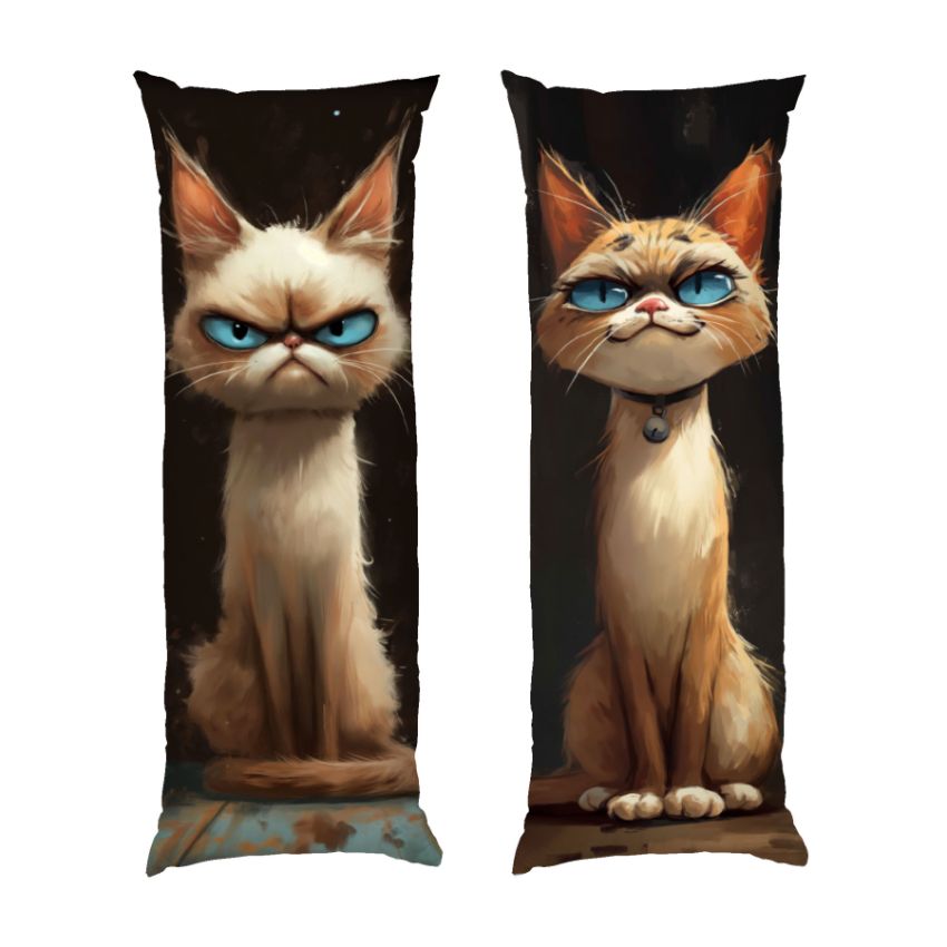 Сварливий та задоволений кіт Мем Grumpy and satisfied cat Mem