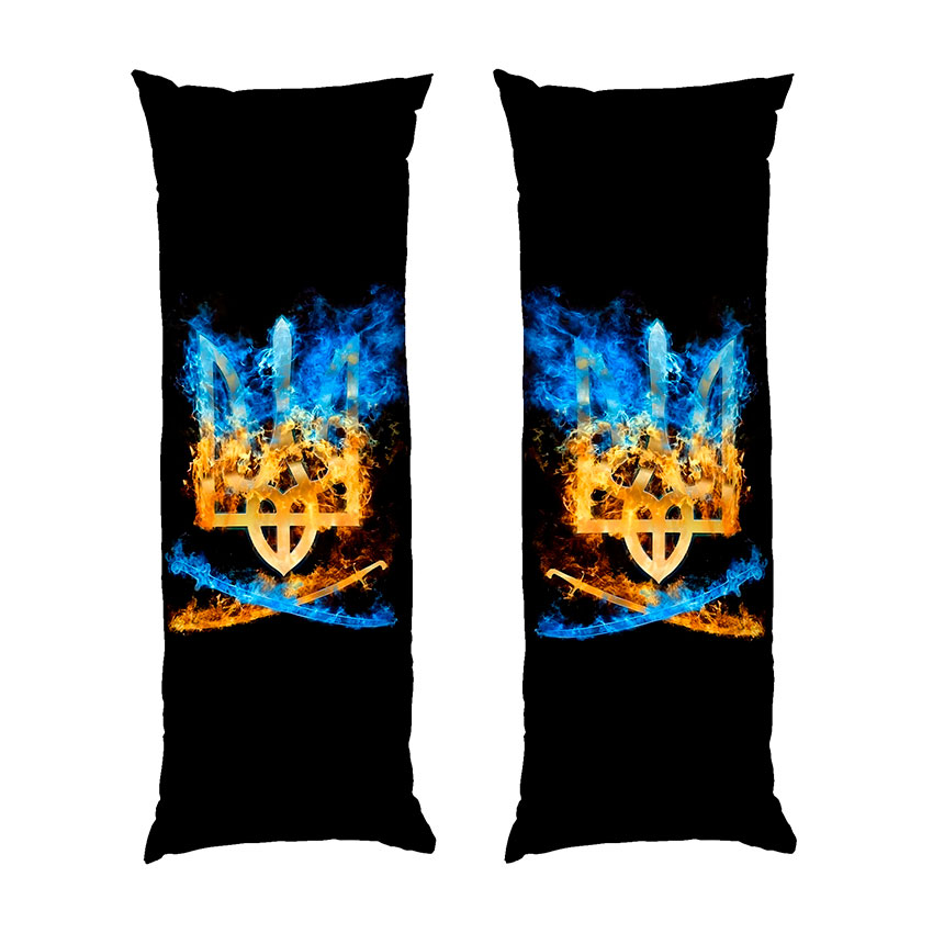 Вогняний герб України з шаблями