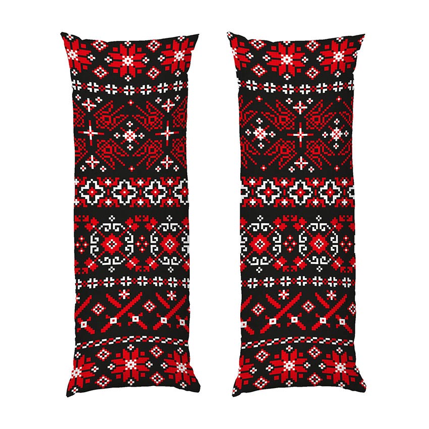 Вишиванка з гербом України Червоно чорна