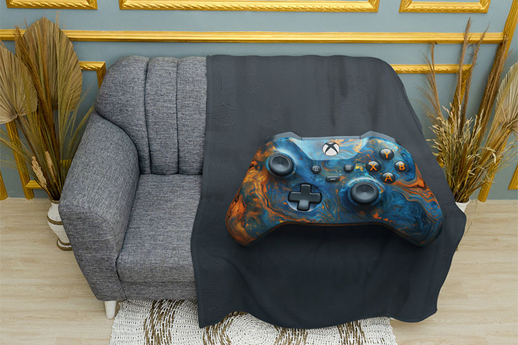Xbox Синьо помаранчевий геймпад Blue orange gamepad
