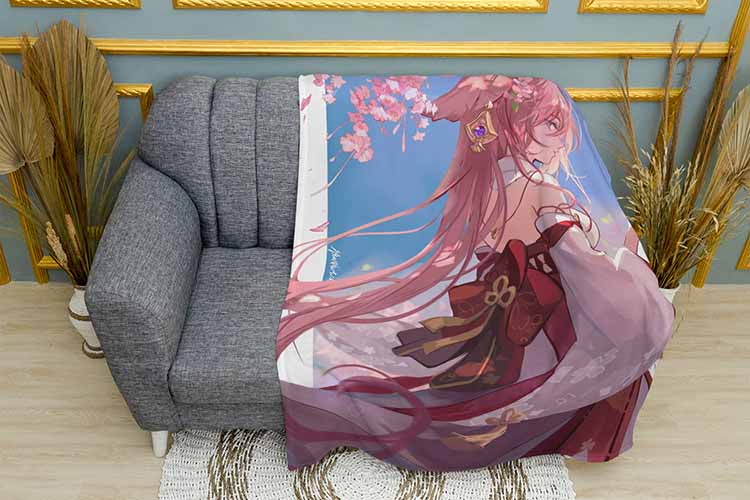 Яє Міко з сакурою Геншин Імпакт Yae Miko with sakura Genshin Impact