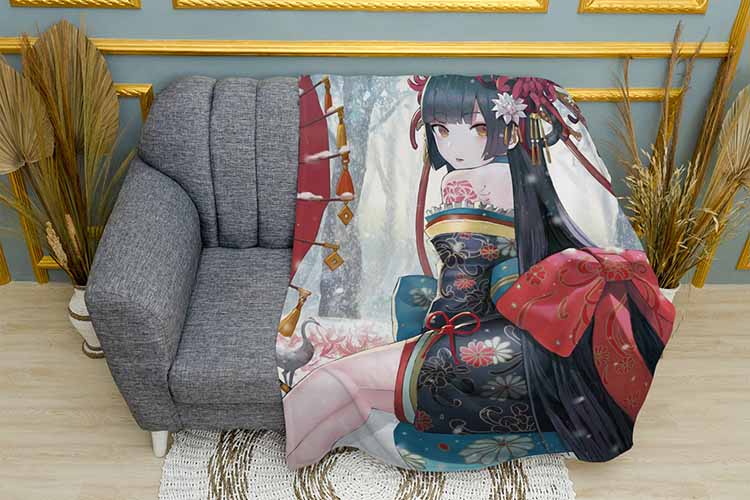 Японська дівчинка на снігу Арт Japanese girl in the snow Art