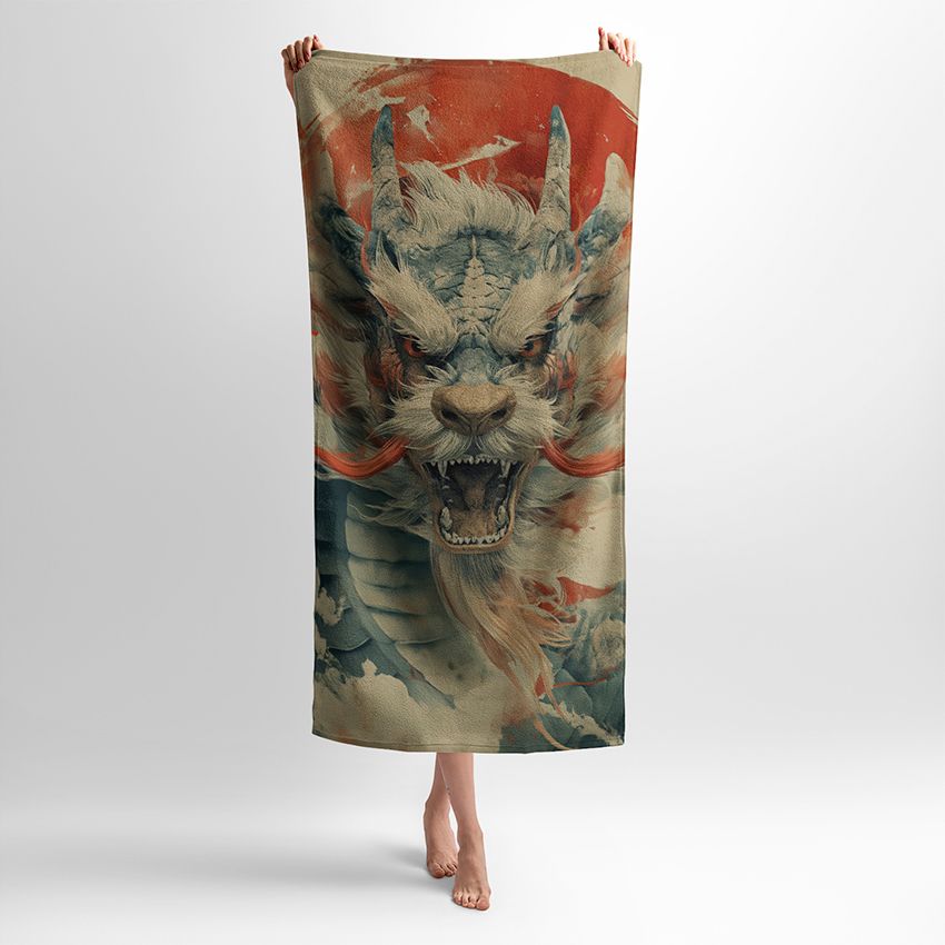 Японський білий рогатий дракон Japanese white horned dragon