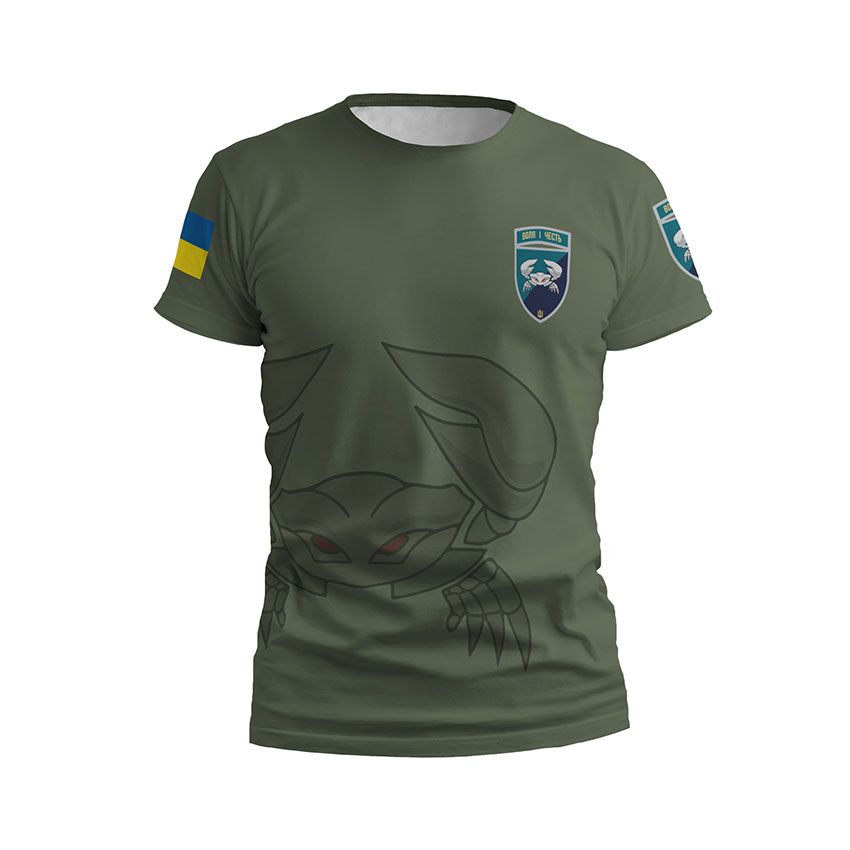 Чоловіча футболка спортивна 34-та окрема бригада берегової оборони Воля і честь Will and honor
