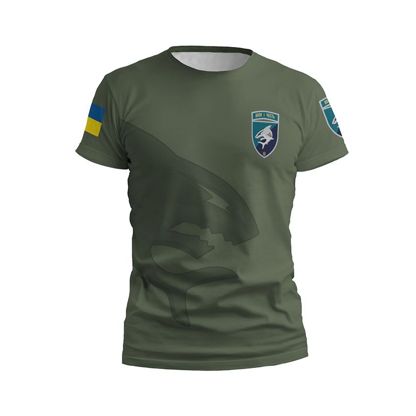 Чоловіча футболка спортивна 40-ва окрема бригада берегової оборони Воля і честь Will and honor