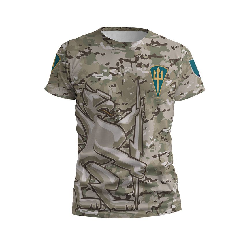 Чоловіча футболка спортивна 501-й окремий батальйон морської піхоти Камуфляж Camouflage