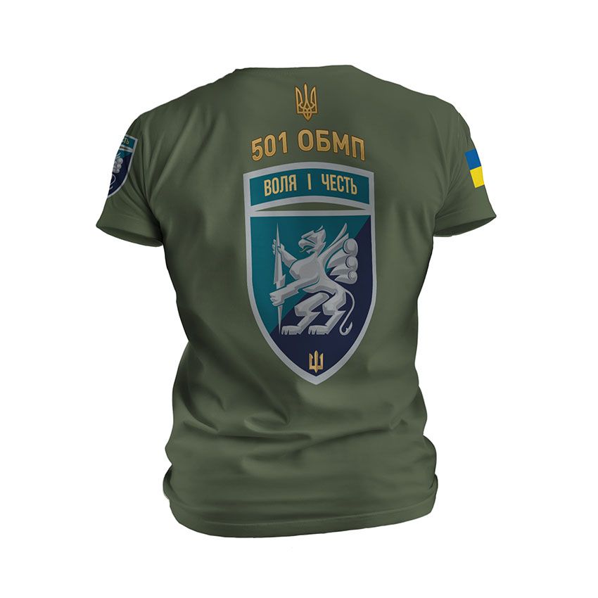 Чоловіча футболка спортивна 501-й окремий батальйон морської піхоти Воля і честь Will and honor1