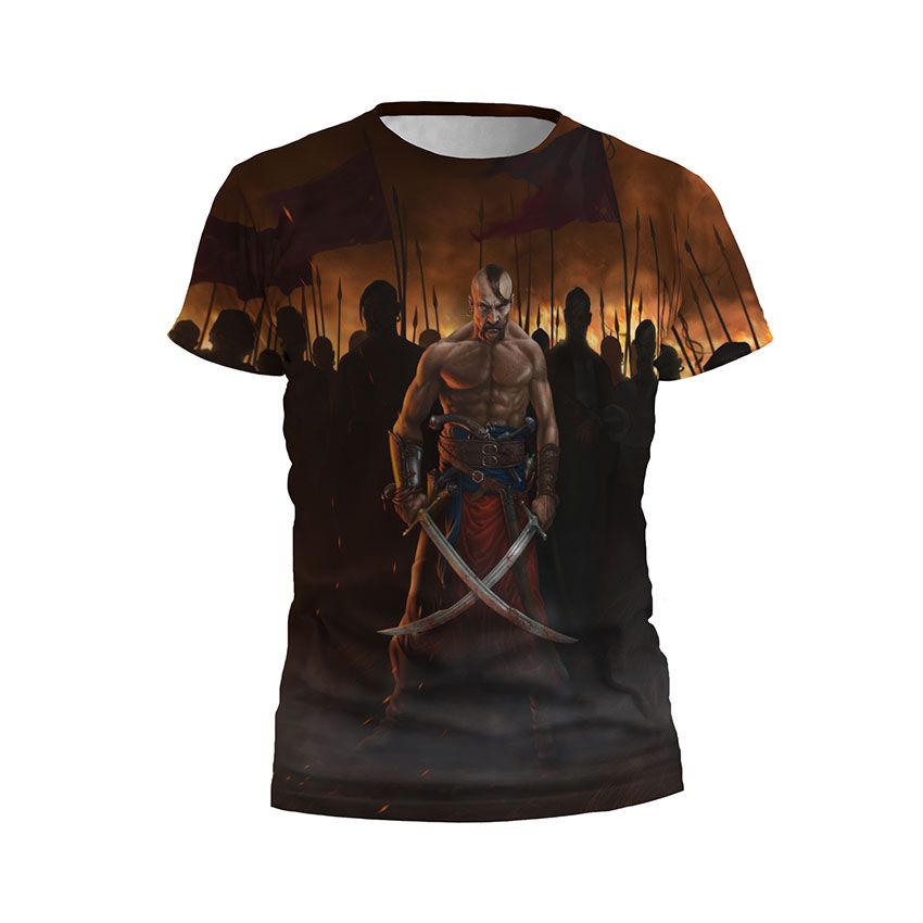 Чоловіча футболка спортивна Козак з шаблями Cossack with sabers