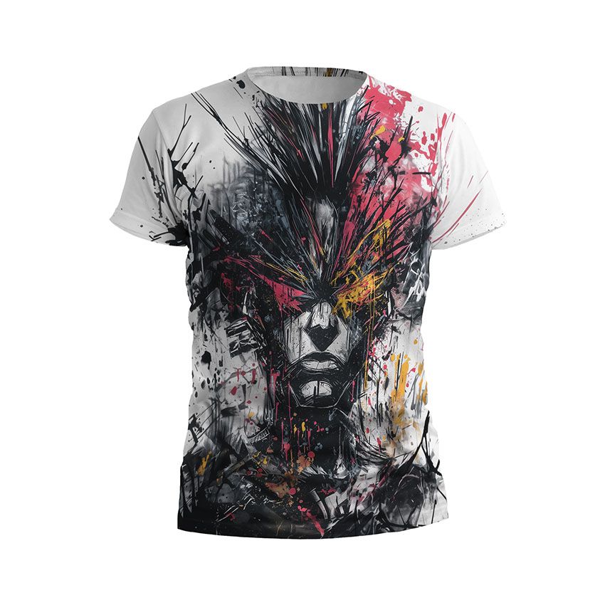 Чоловіча футболка спортивна Портрет у бризках кольору Стріт-арт постер Color Splash portrait Graffiti Poster