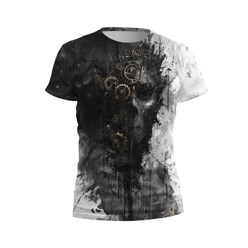 Чоловіча футболка спортивна Стимпанк череп Арт Steampunk skull Art