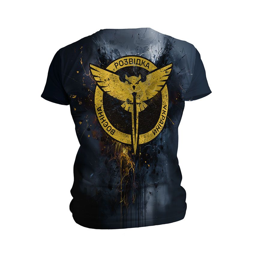 Чоловіча футболка спортивна Воєнна розвідка України Сильна сова Strong owl