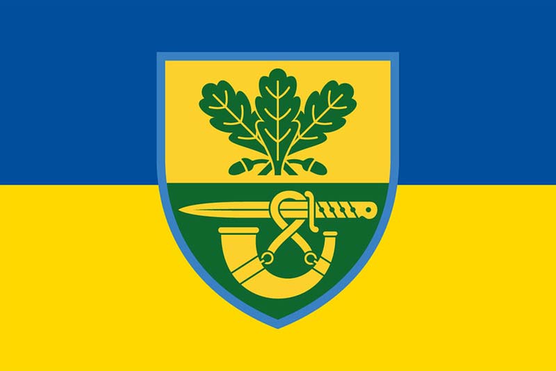 Прапор ЗСУ 61 ОПЄБр (окрема піхотна єгерська бригада)