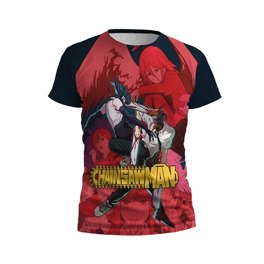 Футболка чоловіча Людина-бензопила Хаос Боротьби Chainsaw Man Chaos of Fight
