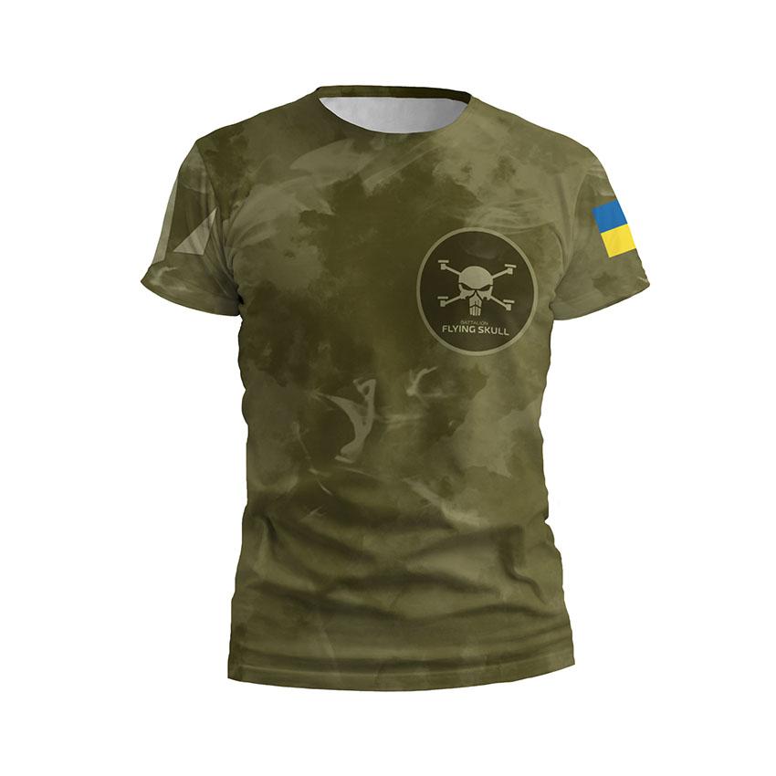 Футболка чоловіча спортивна «Батальйон «Flying Skull» Тактичний стиль Tactical style»