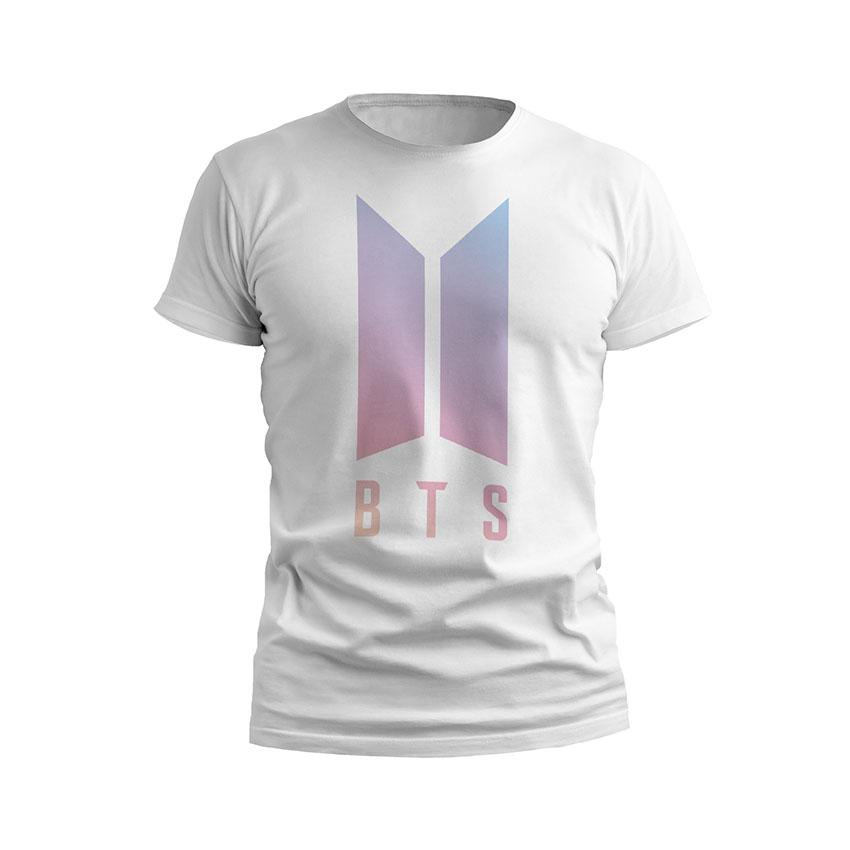 Футболка чоловіча спортивна «БТС Яскраве лого BTS Bright logo» білий